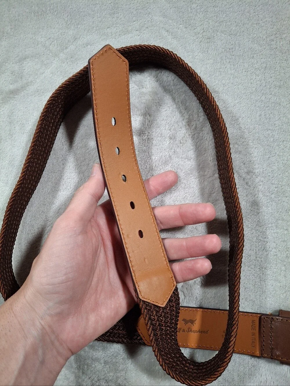Wolf & Shepherd Leather Woven Belt L 40 - 44